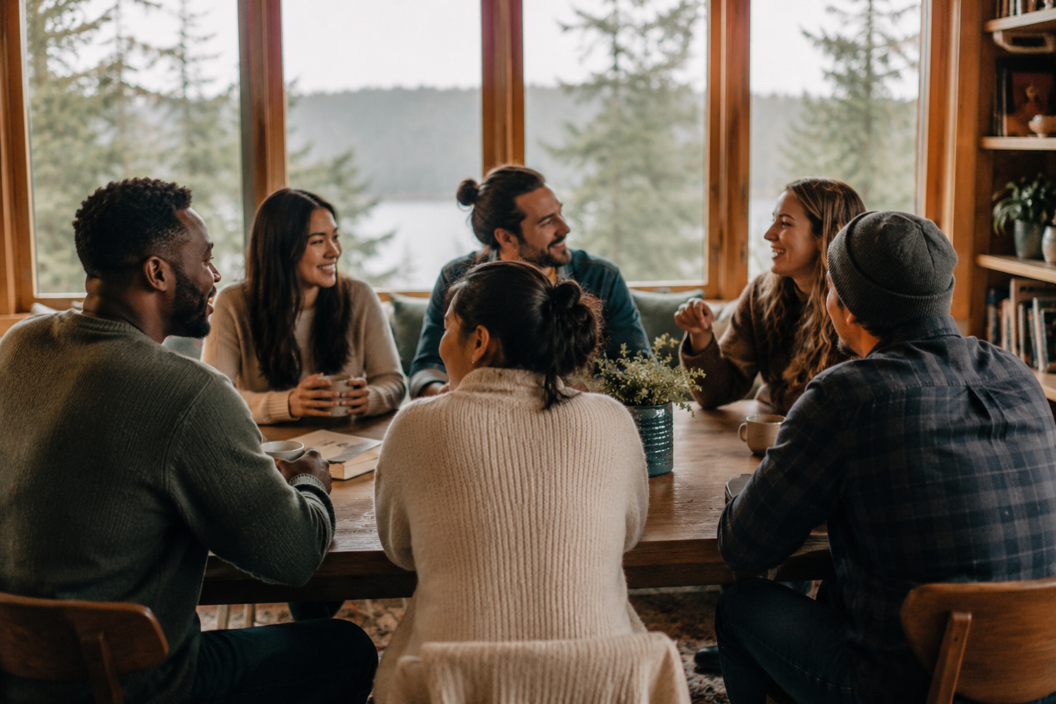 People gathered around a table
